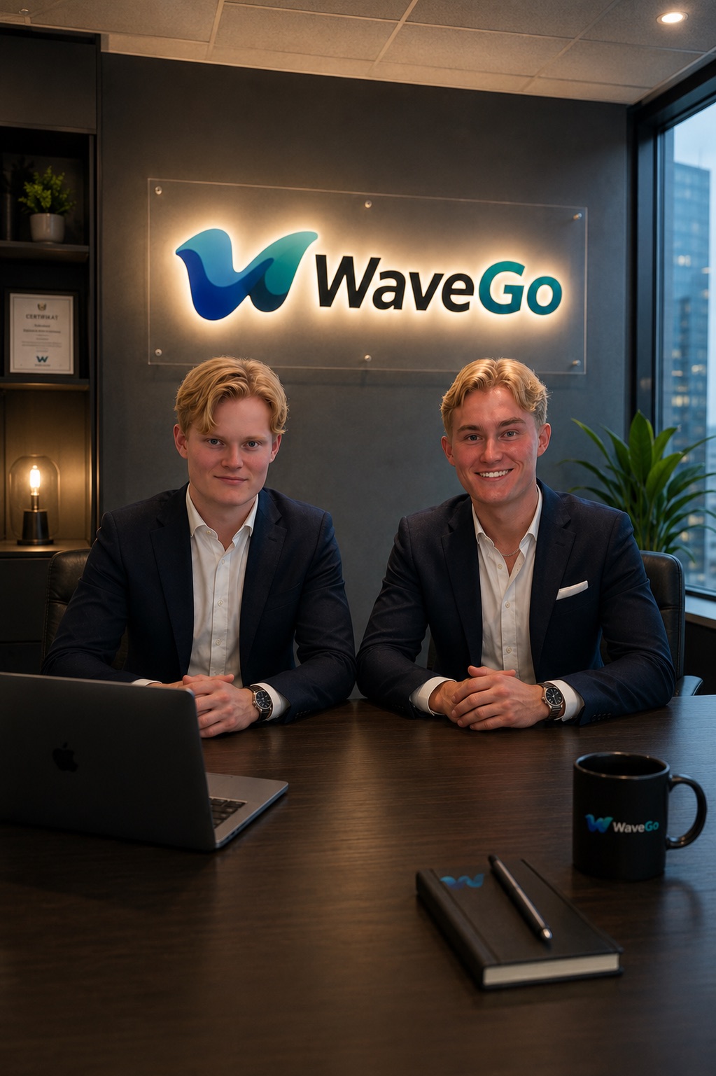 Hugo Rogell and Victor Rogell, founders of WaveGo, at the WaveGo office in Stockholm